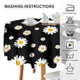 thumbnail image 6 of Odenmar Daisy Floral Round Tablecloth 60 Inch, Farmhouse Waterproof Table Cover, Rustic Flower Design for Dining Table, Kitchen, Party Indoor Outdoor, 6 of 6