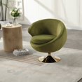 thumbnail image 3 of Smilegend 360 Degree Swivel Cuddle Barrel Accent Chair Soft Velvet Upholstered Round Armchair, Olive Green, 3 of 8