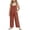 Brick Red, variant on Girls Overalls with Adjustable Spaghetti Straps and Side Pockets Kids Casual Sleeveless Wide Leg Jumpsuit Loose Solid Color Rompers,Color:Brick Red,Size:7-8 Years