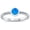 Blue, variant on Sterling Silver Bezel Set White Synthetic Opal Simple Ring Size 4