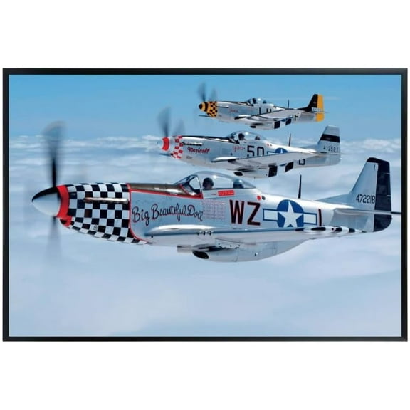 P-51 Mustang Wall Art – Vintage WWII Warbird Poster – High-Resolution Military Airplane Print – Ideal Gift for Pilots and Aviation Enthusiasts