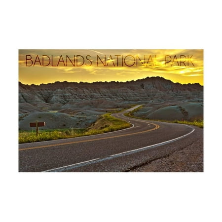 Badlands National Park, South Dakota - Road Scene Print Wall Art By Lantern