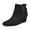 BLACK, variant on Women's Low Heel Wedge Ankle Booties Fall Short Boots