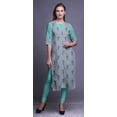 thumbnail image 2 of Bimba Kurti Droit Imprimé Décontracté Manches 3/4 Robe Longue Kurta pour Femmes, 2 of 6