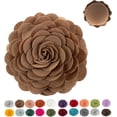 thumbnail image 2 of Fennco Styles Eva's Flower Garden Decorative Throw Pillow Case - 13 inches Round (Mocha, 13" Case Only), 2 of 7