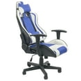 thumbnail image 2 of ViscoLogic Formula Height Adjustable Swivel Home Chair Computer Gaming Chair, Computer Chair (White & Blue), 2 of 3