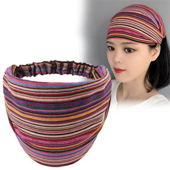 Trend Elastic Hair Bands Fabric C otton Turban Wide Head Wrap Hair S carf H eadband 6