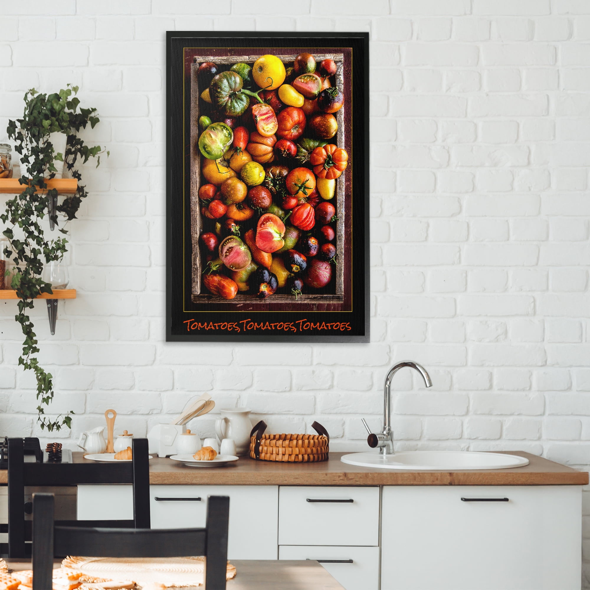 Stupell Industries Ripe & Bountiful Tomato Harvest Black Framed Giclee Art, design by Carl Kravats