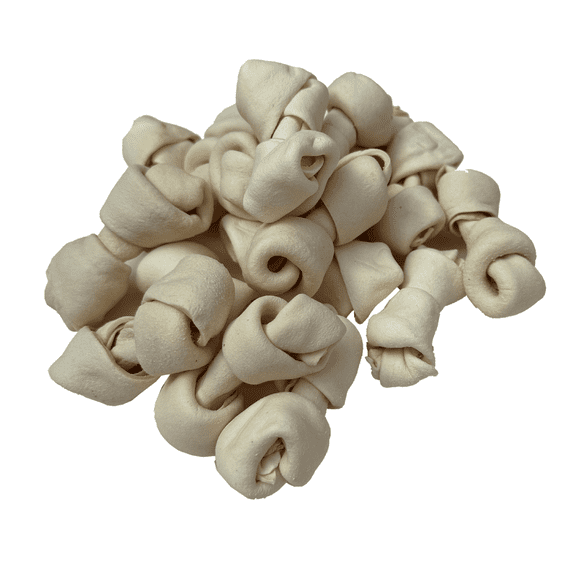 HDP Premium Natural Rawhide Mini Bones 2.5" Size:Pack of 100