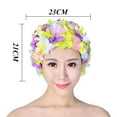 thumbnail image 4 of 3D Flower Swim Cap Breathable Water Sports Hat Swimming Bath Cap Long Hair Surf Hat for Women Yellow, 4 of 8