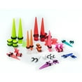 thumbnail image 5 of 50 Pieces Ear Stretching Kit Acrylic Tapers and Plugs 14G-00G Silicone Flared Tunnels Ear Gauges Expander Set Body Piercing Jewelry(Luminous), 5 of 5