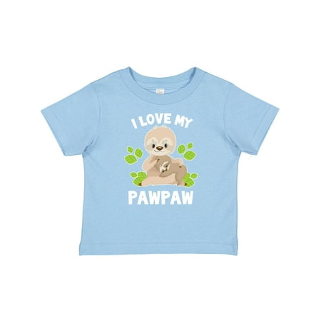 

Inktastic Cute Sloth I Love My Pawpaw with Green Leaves Gift Baby Boy or Baby Girl T-Shirt