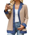 thumbnail image 4 of JUUNthy Cardigan Blazer for Women, Button Front Denim Collar Long Sleeve Knit Outerwear for Daily & Business Casual Royal Blue XL, 4 of 12