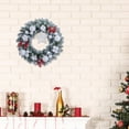 thumbnail image 2 of HCTSHG Christmas Snow Covered Wreath Door Hanging, Features Glitter Ornaments with Artificial Leaves and Berries, Holiday Hanging Decoration for Door, Wall, and Mantel, 2 of 5