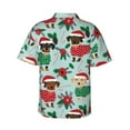 thumbnail image 3 of Cute Christmas Dachshunds Hawaiian Shirts For Men, Summer Short-Sleeve Relaxed-Fit Button-Down Shirts Medium, 3 of 9