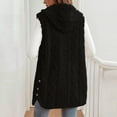 thumbnail image 4 of Womens Sleeveless Hooded Jackets Cardigan Double-sided Solid Color Casual Jacket Outwear Black M, 4 of 6