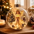 thumbnail image 2 of Clearance！Glowing Christmas Story Ornament, Light-Up Mini Holiday Scene with Warm LED Light, Festive Keepsake Gift for Home Christmas Party Decoration (Angel), 2 of 6