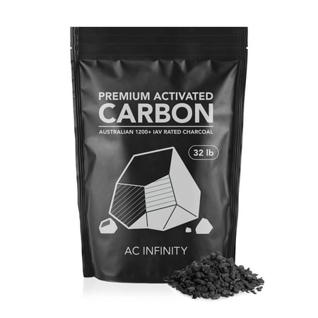 AC Infinity Premium Activated Carbon 32 lb. Australian Charcoal Supply Replacement for 4″ 6″ and 8″ Refillable Carbon Filters Air Filtration Odor Scrubbing for Use in Grow Tents Grow Rooms