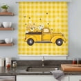 thumbnail image 5 of Farmhouse Truck Sheer Curtains 96 Inches Long, Country Bee Daisy Yellow Buffalo Lattices Light Filering Curtains, Privacy Drapes Simi Floor to Veiling Curtain for Living Room Bedroom Window Treatment, 5 of 9