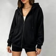 thumbnail image 5 of Horkkom Zip Up Hoodie for Women Oversized Lightweight Long Sleeve Sweatshirts Casual Basic Jackets with Pockets XXXL, 5 of 5