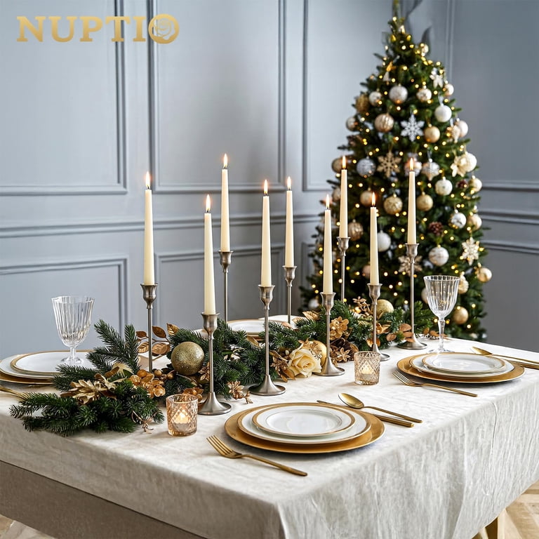 Nuptio Silver Taper Candlestick Holders, Set of 3 photo 6