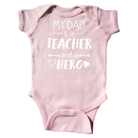 

Inktastic My Dad is a Teacher and a Hero Gift Baby Boy or Baby Girl Bodysuit