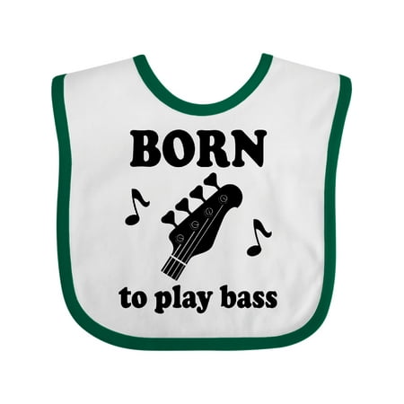 

Inktastic Bass Guitar Music Born to Play Bass Gift Baby Boy or Baby Girl Bib
