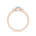 thumbnail image 2 of Angara Natural 0.4 Ct. Aquamarine with Diamond Three Stone Ring in 14K Rose Gold for Women (Ring Size: 11.5), 2 of 12