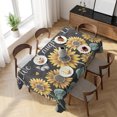 thumbnail image 3 of Sunflowers Rustic Table Cloth Waterproof Tablecloths, Spring Summer Pastoral Flowers Black Tablecloth Dining Table Cover for Kitchen Party Tabletop Outdoor, Rectangle Tablecloth 60x120 Inch, 3 of 9