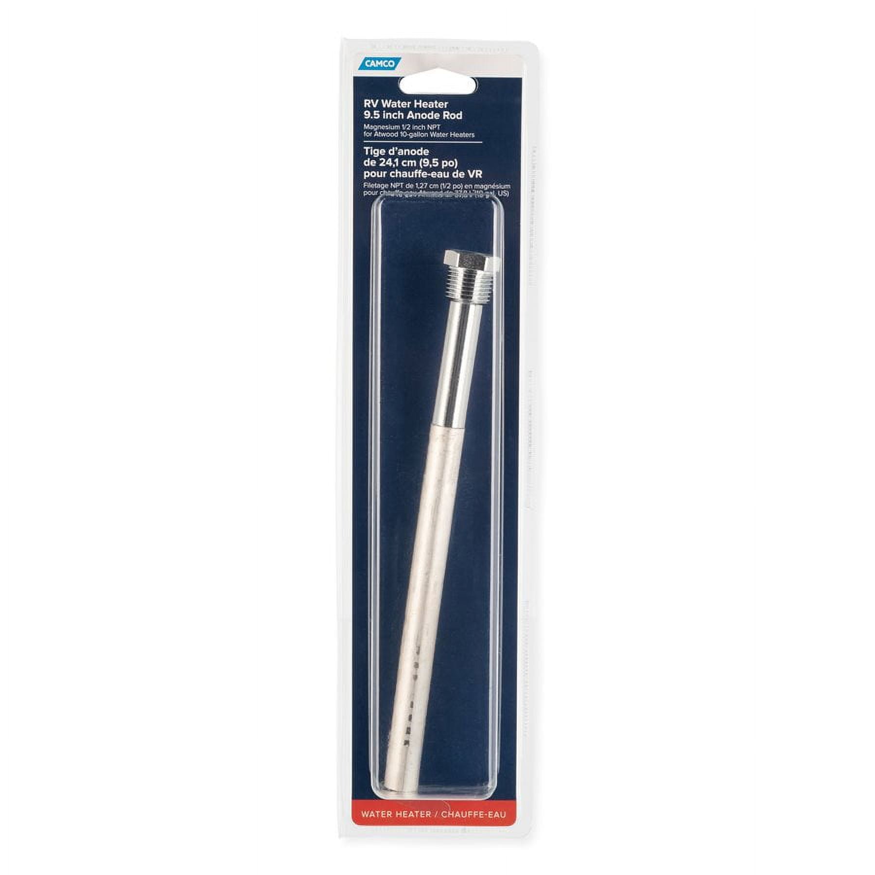 Camco 11593 RV 9.5" Magnesium Anode Rod - Fits Atwood 10-Gallon Hot Water Heaters