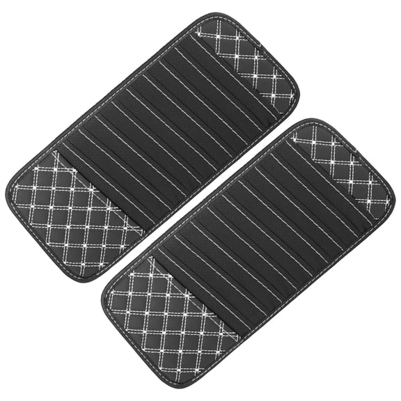 2pcs Vehicle CD Visor Storage Cases with 10 DVD Storage Sleeves Black with White Line