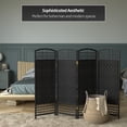 thumbnail image 6 of Red Lantern 4 ft. Short Fiber Weave Folding Screen - Black - 4 Panels, 6 of 7