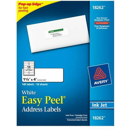 Avery Easy Peel White Address Labels 18262, 1-1/3