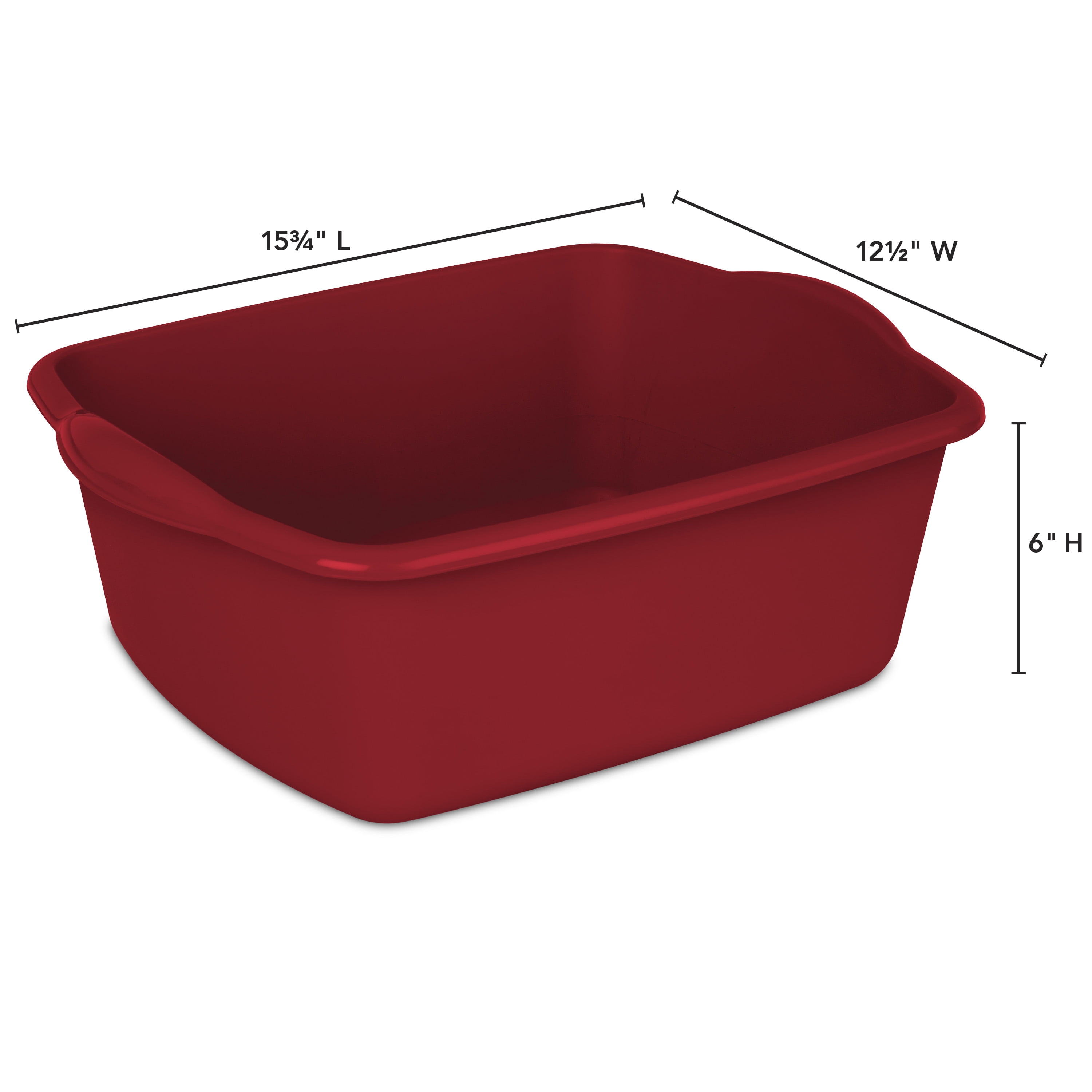 Sterilite 12 Qt. Kitchen Dish Tub Basin Classic Red for Washing and Soaking Walmart