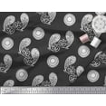 thumbnail image 3 of Soimoi Black Cotton Duck Fabric Floral & Paisley Print Fabric by the Yard 42 Inch Wide, 3 of 3