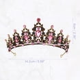 thumbnail image 4 of Unique Bargains Women Faux Crystal Queen Crowns Tiara Princess Rhinestone Tiaras Wedding Birthday Hair Accessories ["Crowns,Dark Gold Tone Pink"], 4 of 7