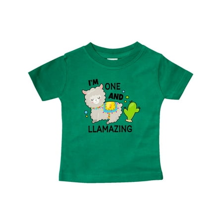

Inktastic Im One and Llamazing with Llama and Cactus Gift Baby Boy or Baby Girl T-Shirt