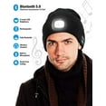 thumbnail image 5 of Morttic Unisex Bluetooth Beanie with Headlight,Upgraded Musical Knitted Cap with Headphone & Mic,Gifts for Men Women (Red), 5 of 13