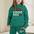 thumbnail image 2 of Boys Hoodie Sets Size 6 Long Sleeve Print Rugby Football Hoodie Sweatshirt + Pants Sets Regular Fit Boys Fall Winter Outfits Set,Dark Green,4-5 Years, 2 of 4