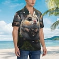 thumbnail image 3 of Rateoe Cute Fat Ball Branch Pattern Men’s Hawaiian Shirt – Short Sleeve Button-Down Tropical Beach Shirt, Lightweight & Breathable Casual Aloha Shirt with Pocket,X-Large, 3 of 7