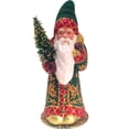 thumbnail image 2 of Alexander Taron 10.25" Vibrant Unique Santa with Red Coat Schaller Paper Mache Candy Container, 2 of 2