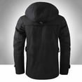 thumbnail image 6 of Txeol Men's Hooded Trench Coat Full Zip Button Front Jacket with Detachable Hood Windproof Winter Outerwear,Black,XXL, 6 of 7