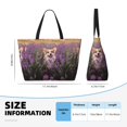 thumbnail image 4 of Gaeub Dog in Lavender Flowers Print Beach Bag,Large Tote Bag,Waterproof Sandproof Women Tote Bag,Pool Bag with Zipper for Gym Grocery Travel, 4 of 7