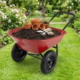 thumbnail image 2 of Costway 2 Tire Wheelbarrow Garden Cart Heavy-duty Dolly Utility Cart Red, 2 of 11