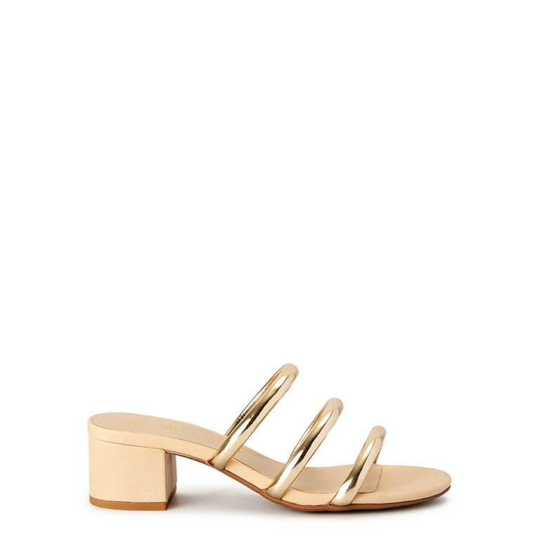 Three strap sales heeled sandals