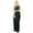 Black, variant on Women Rayon Long Maxi Dress Gown With Block Print & Side Slit