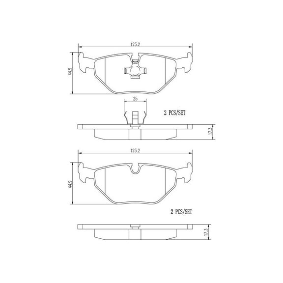 Disc Brake Pad Set-Base Rear Brembo P06011N