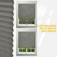 thumbnail image 4 of 2Pcs Filtering Temporary Blinds for Windows, Cordless Pleated Light Filtering Fabric Shade Self Adhesive Pleated Window Shade, Easy to Cut and Install 120*150cm Dark Grey, 4 of 5