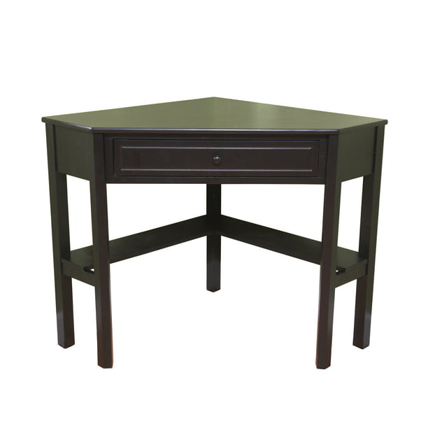 Corner Writing Desk With Pull Out, Corner Table With Shelves
