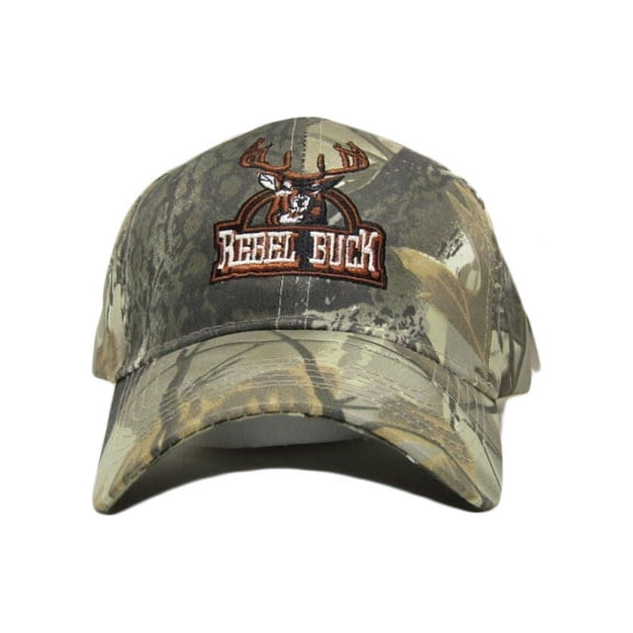 Rebel Redneck "Rebel Buck" Deer Hunting Camo Camouflage Ball Cap Hat (RUF)